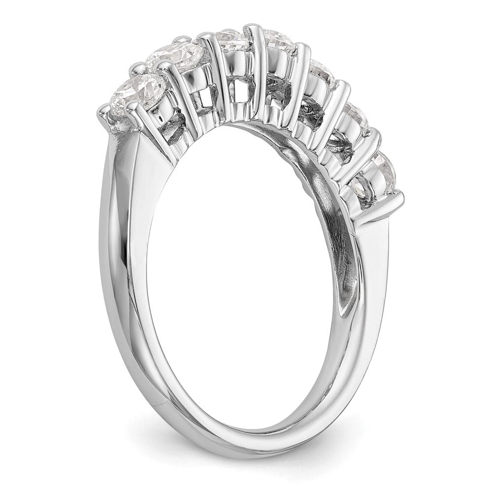 14K White Gold 7-Stone Shared Prong 1.2 carat Complete Round Diamond Band