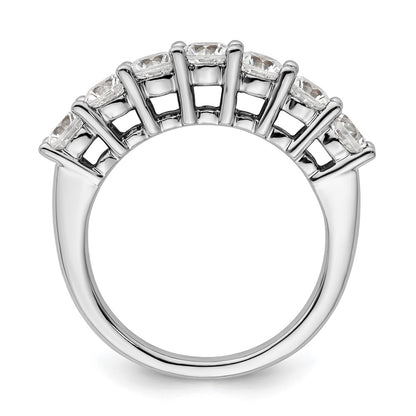 14K White Gold 7-Stone Shared Prong (Holds 7-3.9mm Round) Diamond Band Mounting