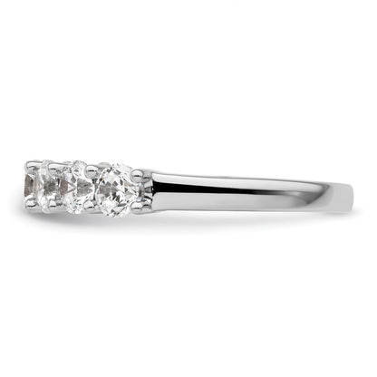 14K White Gold 7-Stone Shared Prong (Holds 7-3.9mm Round) Diamond Band Mounting