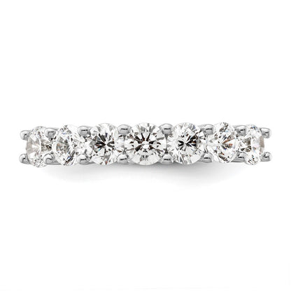 14K White Gold 7-Stone Shared Prong (Holds 7-3.9mm Round) Diamond Band Mounting