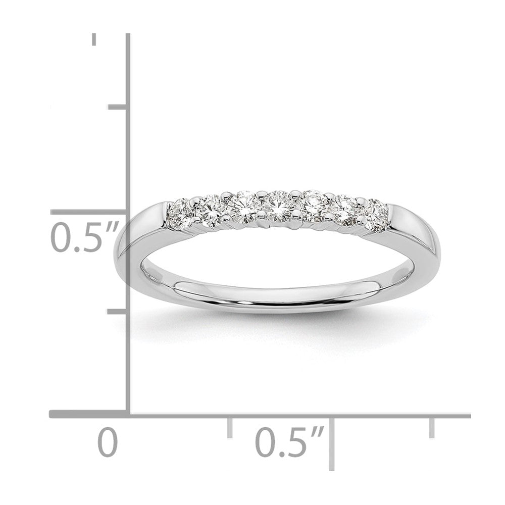 14K White Gold 7-Stone Shared Prong (Holds 7-2.0mm Round) Diamond Band Mounting
