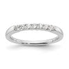 14K White Gold 7-Stone Shared Prong 1/4 carat Complete Round Diamond Band