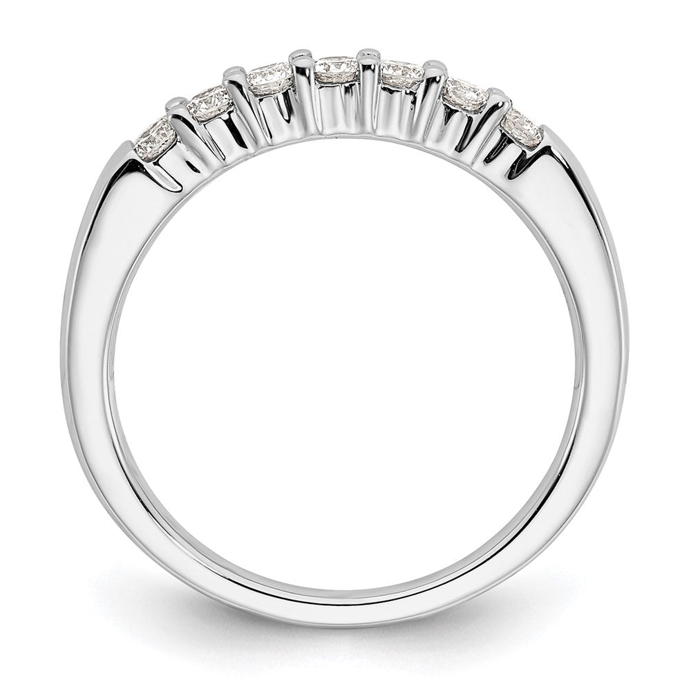 14K White Gold 7-Stone Shared Prong 1/3 carat Complete Round Diamond Band