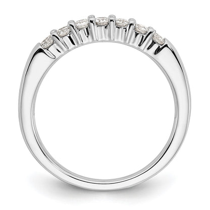 14K White Gold 7-Stone Shared Prong 1/3 carat Complete Round Diamond Band