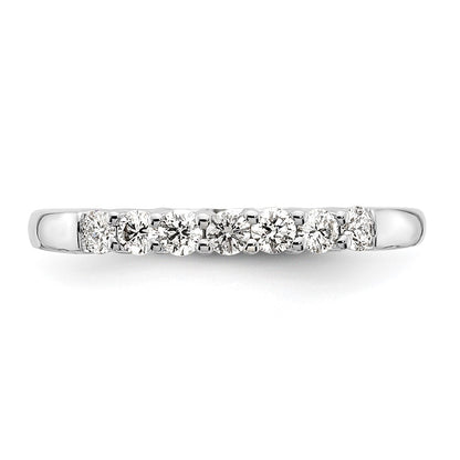 14K White Gold 7-Stone Shared Prong 1/3 carat Complete Round Diamond Band