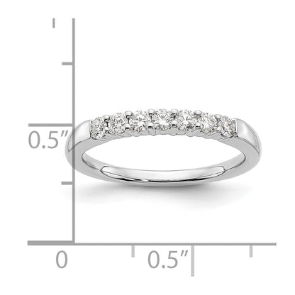 14K White Gold 7-Stone Shared Prong 1/3 carat Complete Round Diamond Band