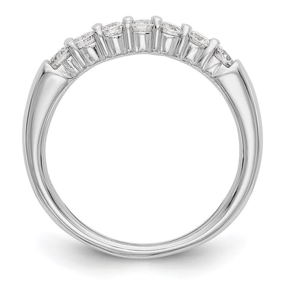 14K White Gold 7-Stone Shared Prong (Holds 7-3.0mm Round) Diamond Band Mounting