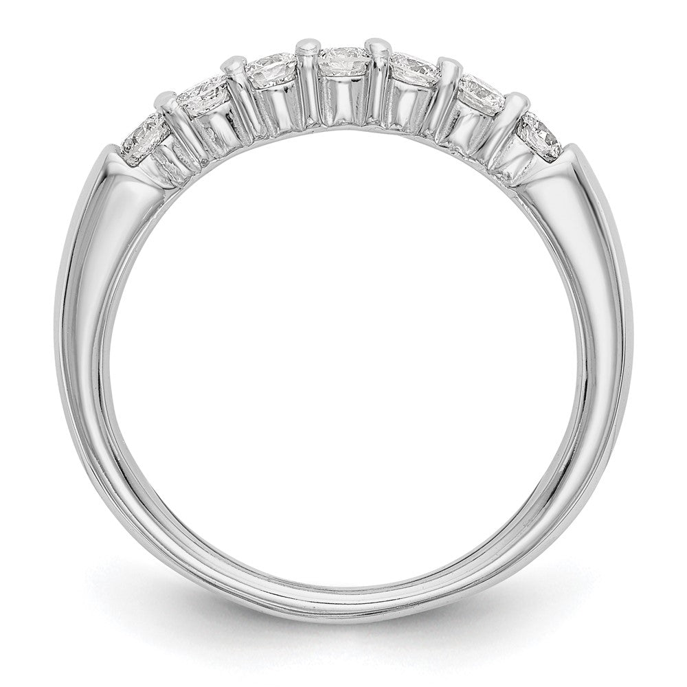 14K White Gold 7-Stone Shared Prong 3/4 carat Complete Round Diamond Band