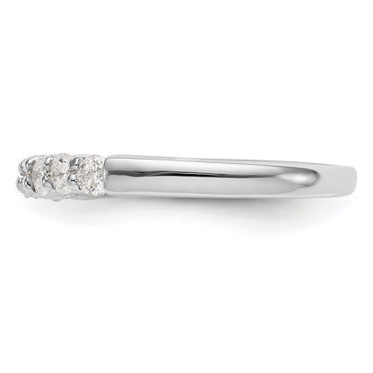 14K White Gold 7-Stone Shared Prong 3/4 carat Complete Round Diamond Band