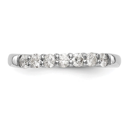 14K White Gold 7-Stone Shared Prong 3/4 carat Complete Round Diamond Band