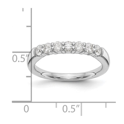 14K White Gold 7-Stone Shared Prong (Holds 7-3.0mm Round) Diamond Band Mounting