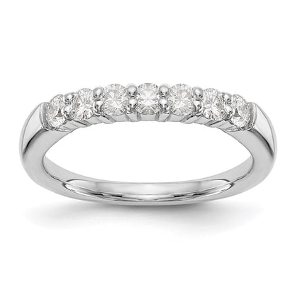 14K White Gold 7-Stone Shared Prong (Holds 7-3.0mm Round) Diamond Band Mounting
