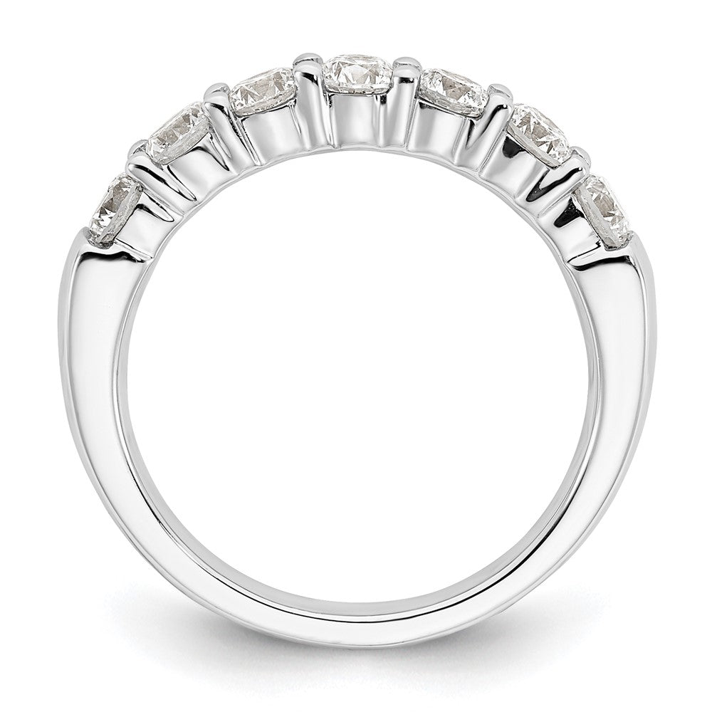 14k White Gold 1 1/5 carat Lab Grown Diamond VS/SI+ G+ Seven Stone Complete Fashion Band