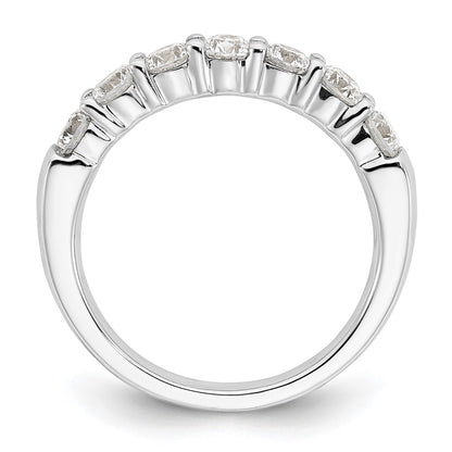 14k White Gold 1 1/5 carat Lab Grown Diamond VS/SI+ G+ Seven Stone Complete Fashion Band