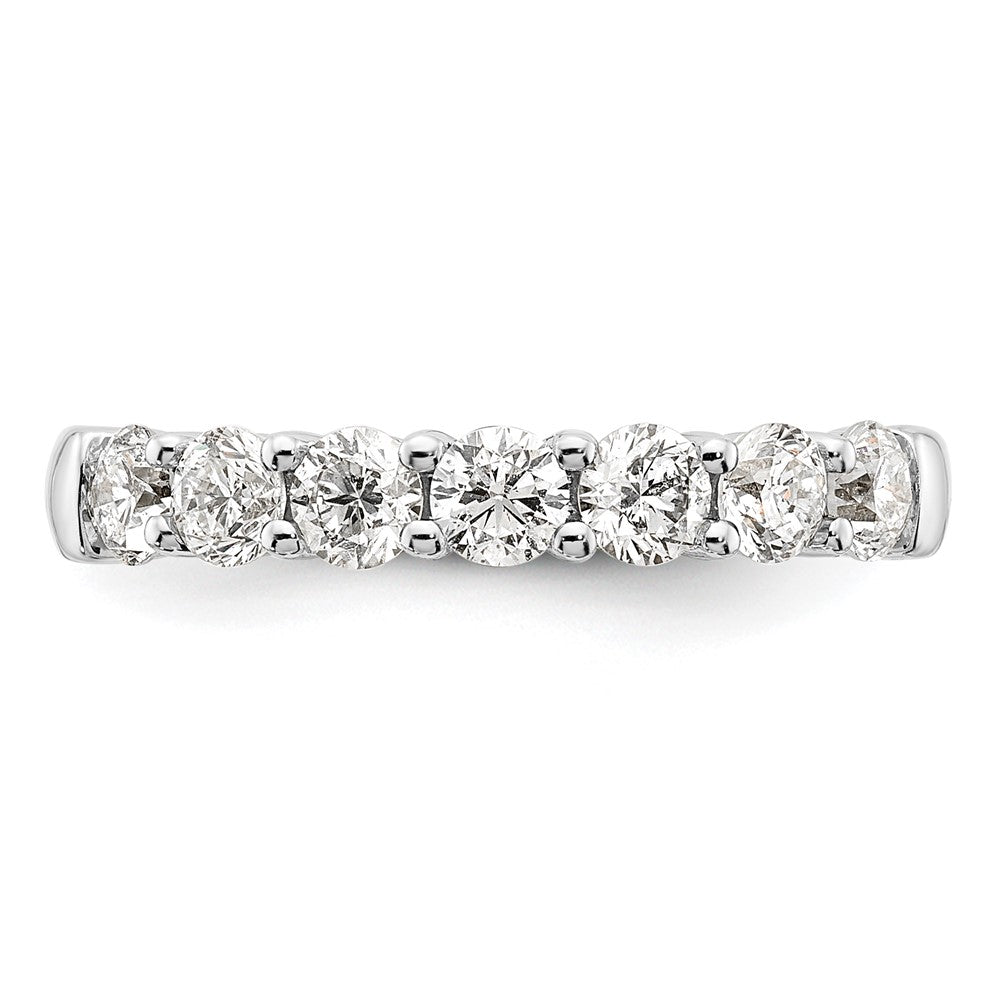 14K White Gold 7-Stone Shared Prong 1.2 carat Complete Round Diamond Band