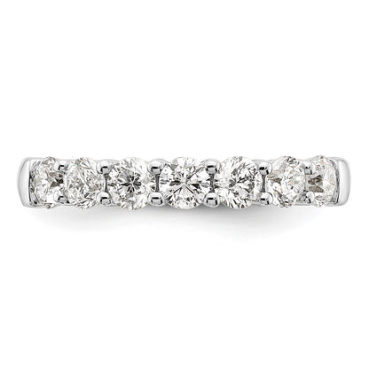 14K White Gold 7-Stone Shared Prong 1.2 carat Complete Round Diamond Band