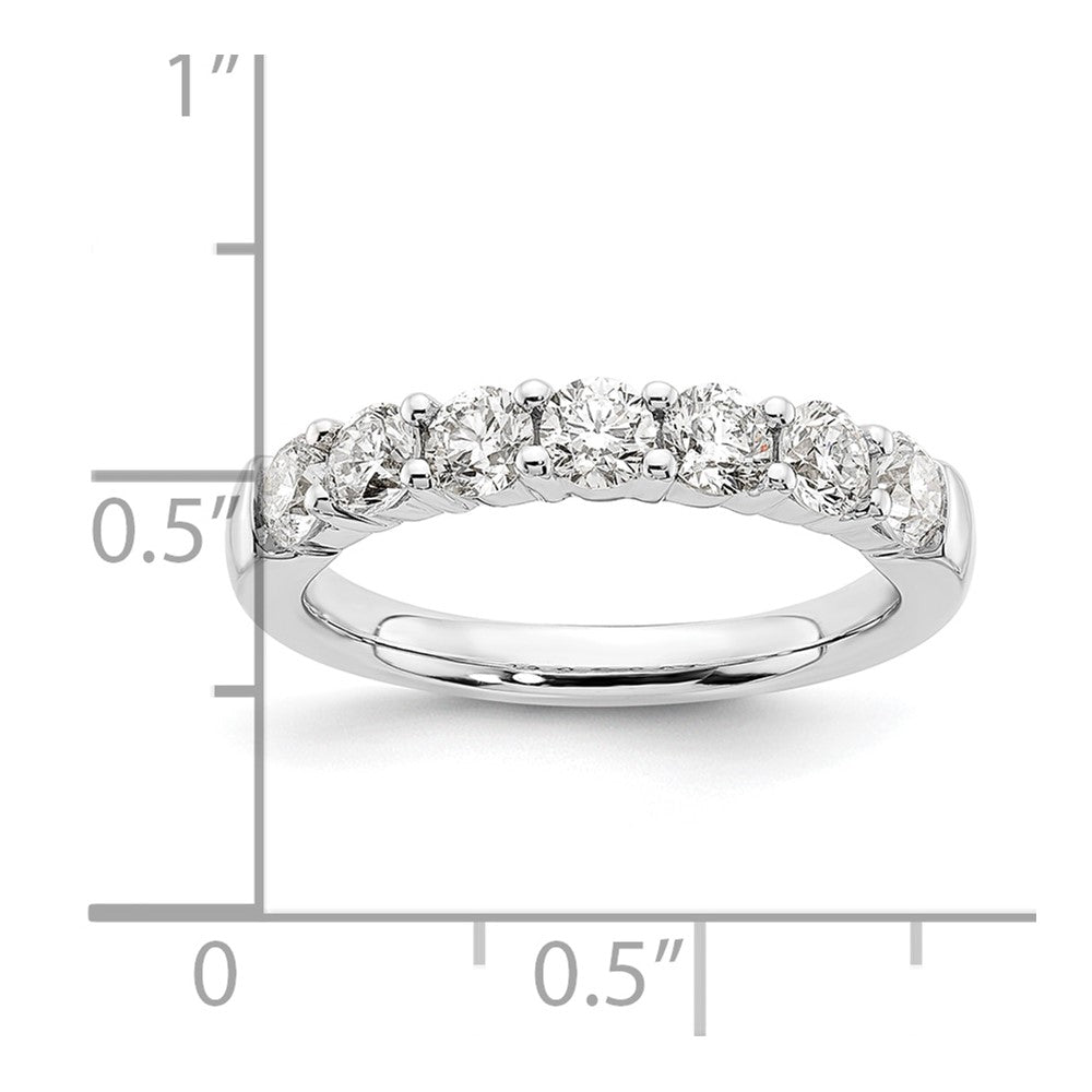 14K White Gold 7-Stone Shared Prong 1.2 carat Complete Round Diamond Band
