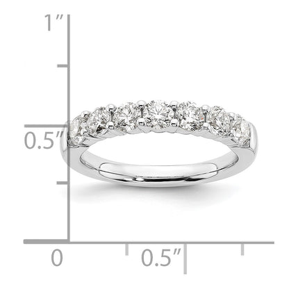 14K White Gold 7-Stone Shared Prong 1.2 carat Complete Round Diamond Band
