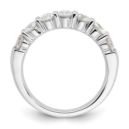 14K White Gold 7-Stone Shared Prong 1.6 carat Complete Round Diamond Band