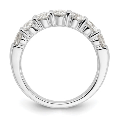 14k White Gold 1 5/8 carat Lab Grown Diamond VS/SI+ G+ Seven Stone Complete Fashion Band