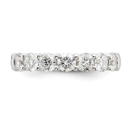 14K White Gold 7-Stone Shared Prong (Holds 7-3.9mm Round) Diamond Band Mounting