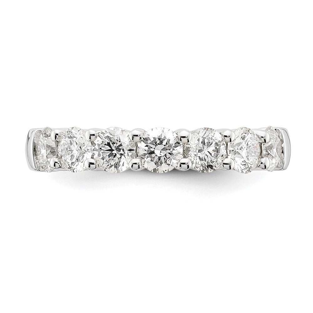 14K White Gold 7-Stone Shared Prong 1.6 carat Complete Round Diamond Band