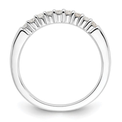14k White Gold 1/5 carat Lab Grown Diamond VS/SI+ G+ Nine Stone Complete Fashion band