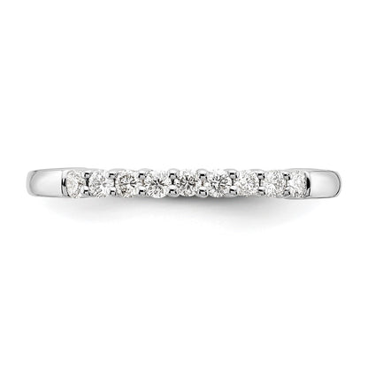 14K White Gold 9-Stone Shared Prong 1/5 carat Complete Round Diamond Band