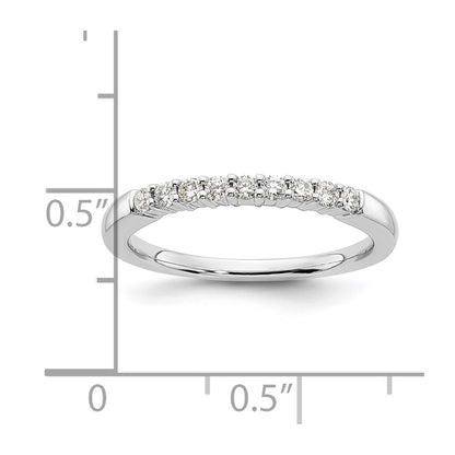 14K White Gold 9-Stone Shared Prong 1/5 carat Complete Round Diamond Band