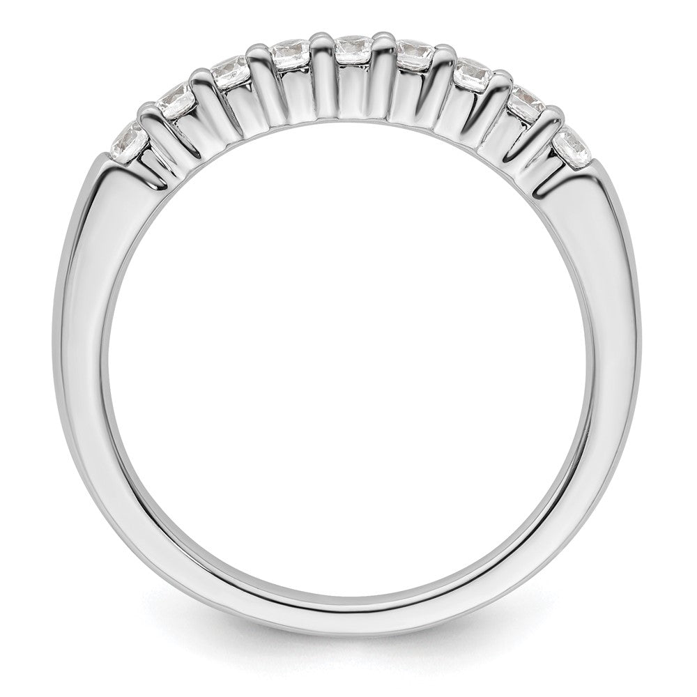 14K White Gold 9-Stone Shared Prong 1/3 carat Complete Round Diamond Band