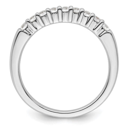 14K White Gold 9-Stone Shared Prong 1/3 carat Complete Round Diamond Band