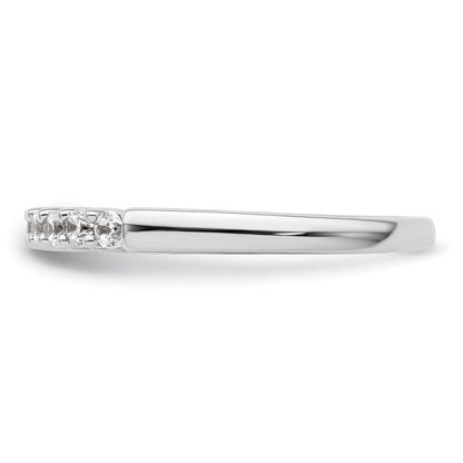 14K White Gold 9-Stone Shared Prong 1/3 carat Complete Round Diamond Band