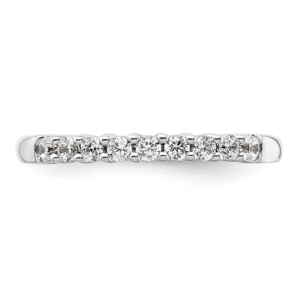 14K White Gold 9-Stone Shared Prong 1/3 carat Complete Round Diamond Band