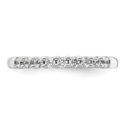 14K White Gold 9-Stone Shared Prong 1/3 carat Complete Round Diamond Band
