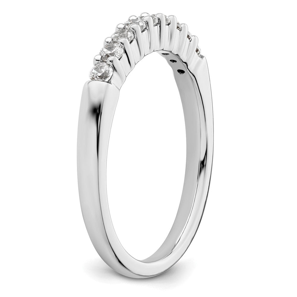 14K White Gold 9-Stone Shared Prong 1/3 carat Complete Round Diamond Band