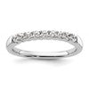 14K White Gold 9-Stone Shared Prong 1/3 carat Complete Round Diamond Band