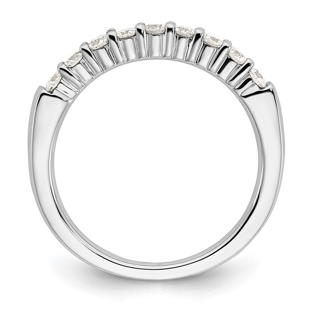 14K White Gold 9-Stone Shared Prong (Holds 9-2.3mm Round) Diamond Band Mounting