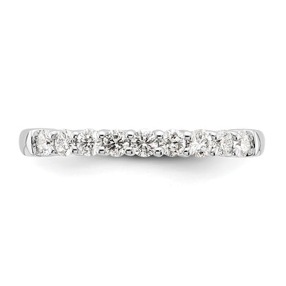 14K White Gold 9-Stone Shared Prong 1/2 carat Complete Round Diamond Band