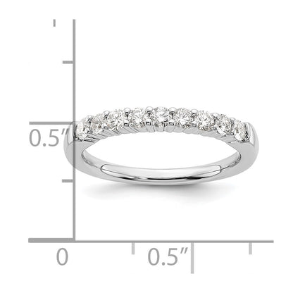 14K White Gold 9-Stone Shared Prong 1/2 carat Complete Round Diamond Band