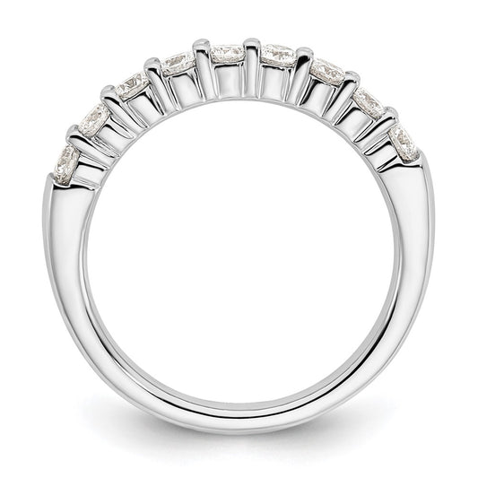 14k White Gold 3/4 carat Lab Grown Diamond VS/SI+ G+ Nine Stone Complete Fashion band