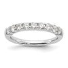14K White Gold 9-Stone Shared Prong 3/4 carat Complete Round Diamond Band