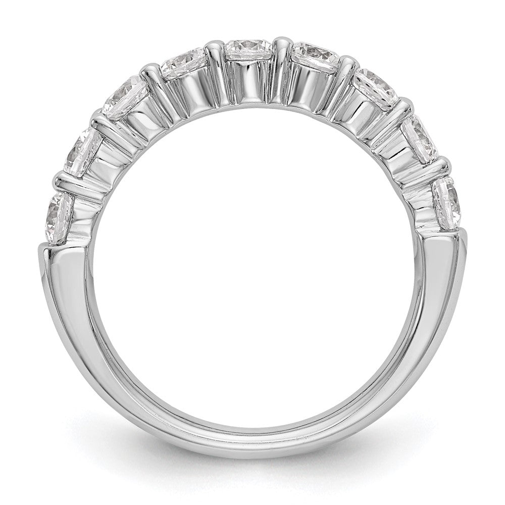 14k White Gold 1 carat Lab Grown Diamond VS/SI+ G+ Nine Stone Complete Fashion band