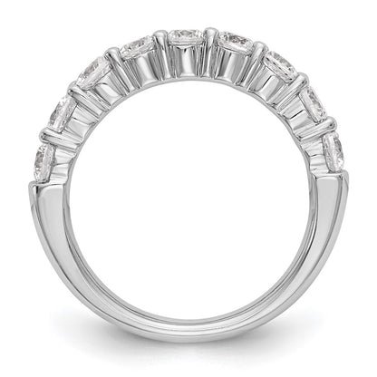 14k White Gold 1 carat Lab Grown Diamond VS/SI+ G+ Nine Stone Complete Fashion band