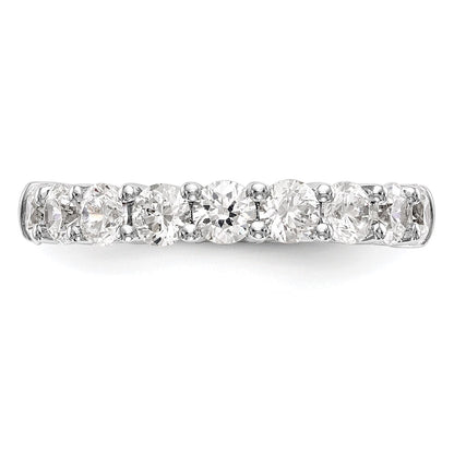 14k White Gold 1 carat Lab Grown Diamond VS/SI+ G+ Nine Stone Complete Fashion band
