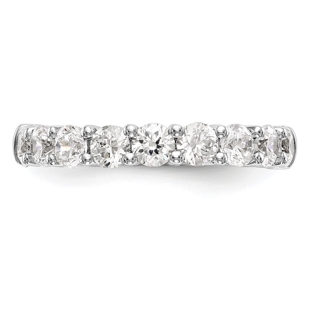 14k White Gold 1 carat Lab Grown Diamond VS/SI+ G+ Nine Stone Complete Fashion band