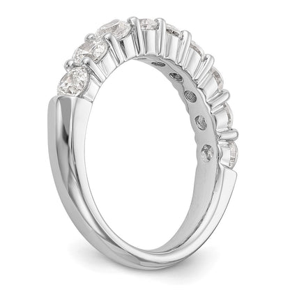 14k White Gold 1 carat Lab Grown Diamond VS/SI+ G+ Nine Stone Complete Fashion band