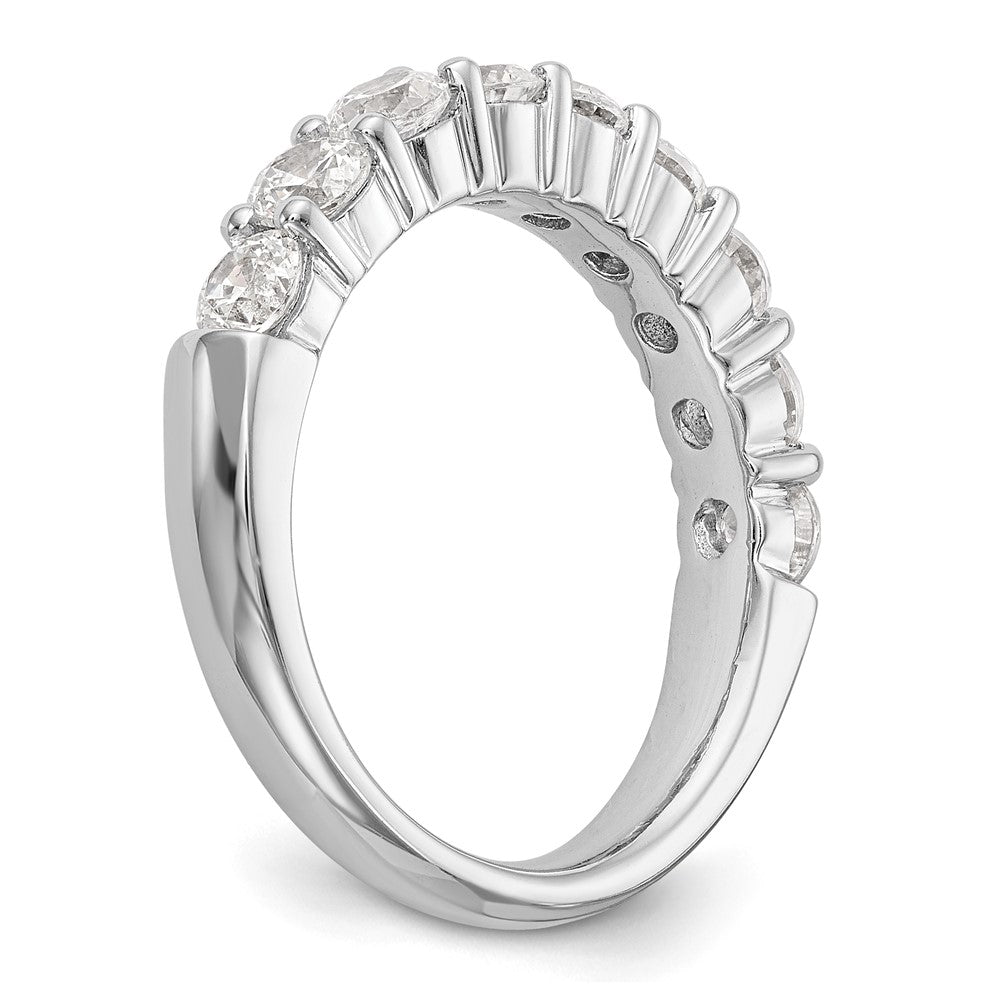 14k White Gold 1 carat Lab Grown Diamond VS/SI+ G+ Nine Stone Complete Fashion band