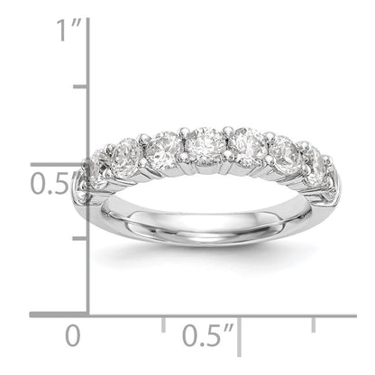 14k White Gold 1 carat Lab Grown Diamond VS/SI+ G+ Nine Stone Complete Fashion band