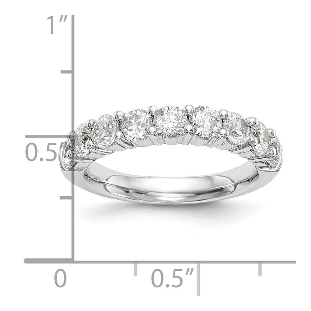 14k White Gold 1 carat Lab Grown Diamond VS/SI+ G+ Nine Stone Complete Fashion band