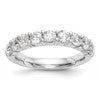 14k White Gold 1 carat Lab Grown Diamond VS/SI+ G+ Nine Stone Complete Fashion band